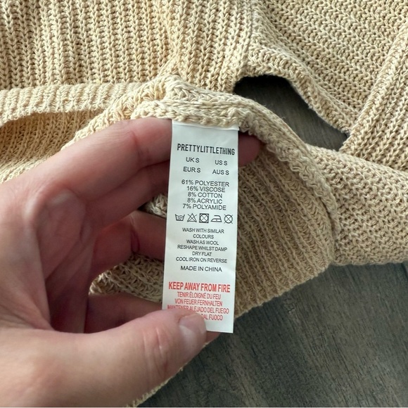 New Pretty Little Thing Taupe Basic Knit Crewneck Jumper - Picture 6 of 6